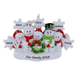 Christmas Ornament Snowman Family with Snowflake Family 5