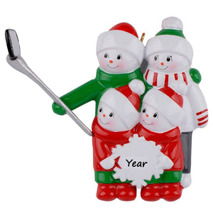 Personalized Christmas Gift for Family Selfie Snowman Family