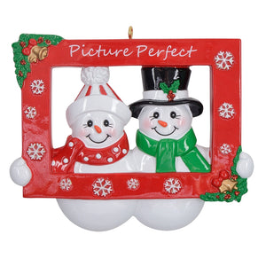Personalized Christmas Ornament Snowman Couple  Party Prop
