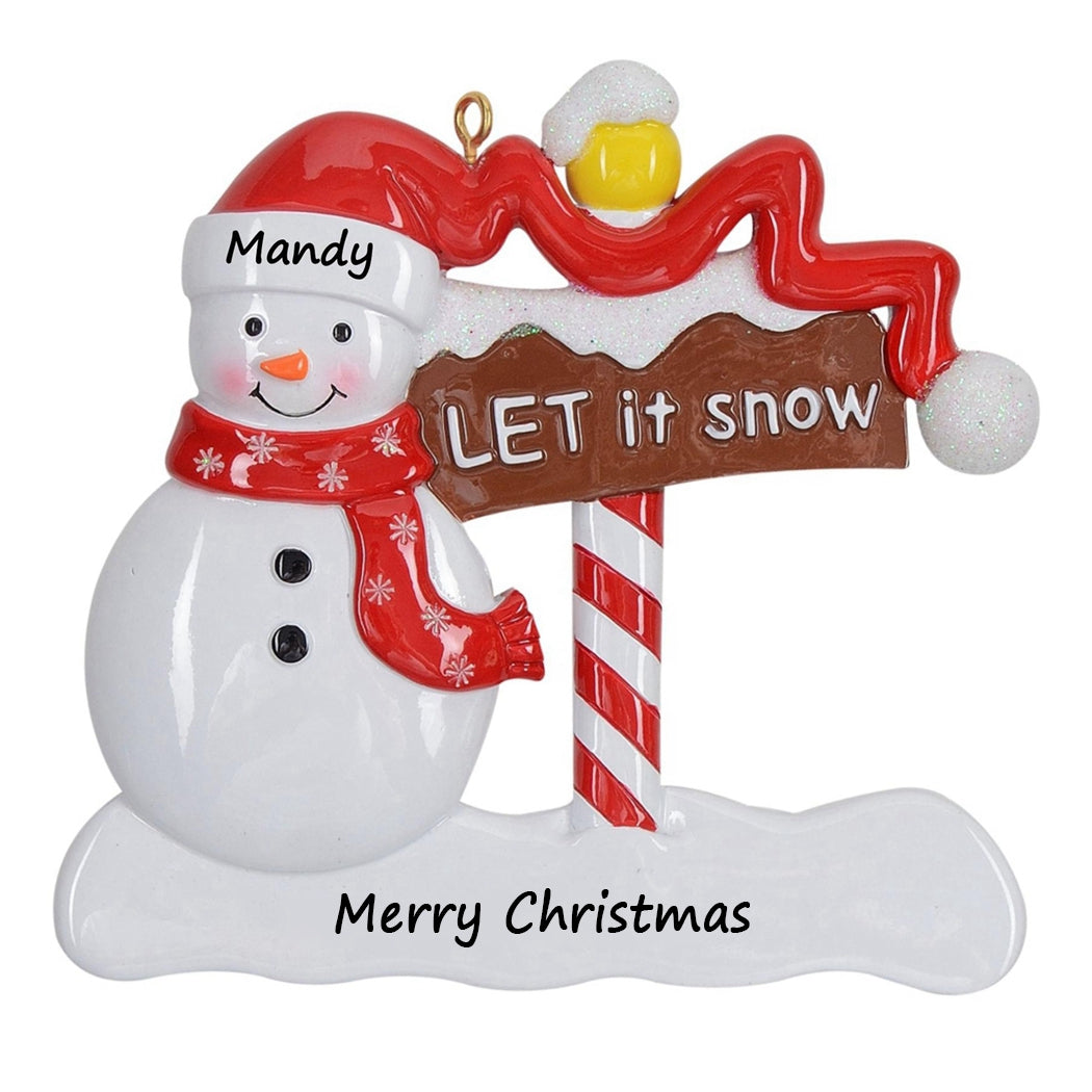 Personalized  Christmas Tree Decoration Ornament Gift Let It Snow