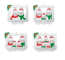 Load image into Gallery viewer, Customized Christmas Ornament Snowman Frame Family

