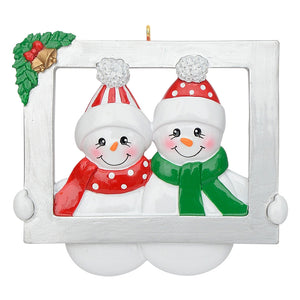 Customized Christmas Ornament Snowman Frame Family