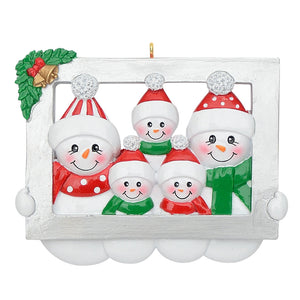 Customized Christmas Family Gift Ornament Snowman Frame Family