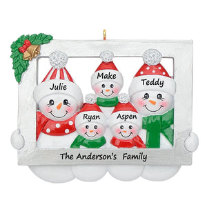 Customized Christmas Family Gift Ornament Snowman Frame Family