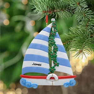 Maxora Personalized Gift Christmas Sport Ornaments Sailboat