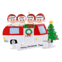 Load image into Gallery viewer, Customized Christmas Ornament RV Trailer Family 4
