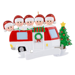 Customized Christmas Gift Ornament RV Trailer Family