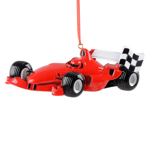 Personalized Ornament Christmas Gift for Kids Race Car Red　