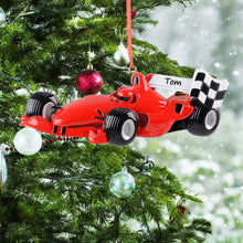Load image into Gallery viewer, Personalized Christmas Ornament Race Car Red　
