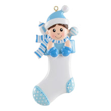 Load image into Gallery viewer, Maxora Personalized Ornament Baby Boy Stocking
