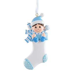 Maxora Christmas Ornament Personalized Baby's Gift Baby Boy Stocking