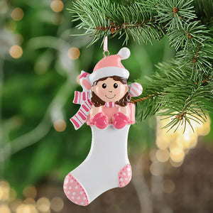 Maxora Customize Christmas Gift Holiday Decoration Ornament Stocking Baby Girl
