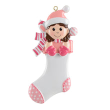 Load image into Gallery viewer, Maxora Personalized Ornament Baby Girl Stocking
