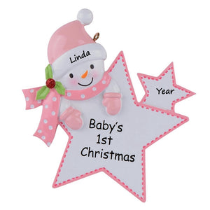 Maxora Personalized Ornament Baby‘s Girl First Christmas Gift Girl Star