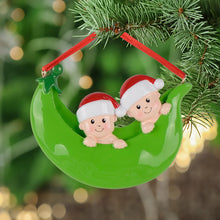 Load image into Gallery viewer, Personalized Christmas Gift Holiday Decor Ornament Peapod Family 2
