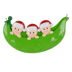 Customize Gift Christmas Ornament Peapod Family 3