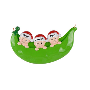 Personalized Christmas Ornament Peapod Family 3