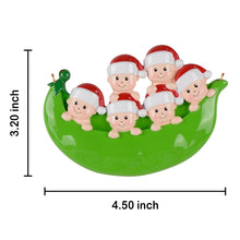 Load image into Gallery viewer, Personalized Gift Christmas Ornament Peapod Family 6
