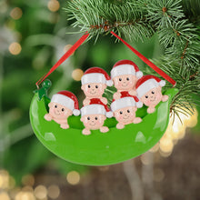 Load image into Gallery viewer, Personalized Gift Christmas Ornament Peapod Family 6
