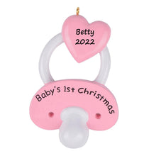 Load image into Gallery viewer, Christmas Personalized Ornament Infant pacifier Girl
