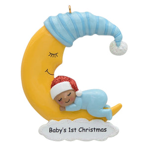Maxora Personalized Ornament Baby Sleep in Moon Boy/Girl