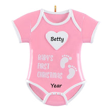 Load image into Gallery viewer, Customize Gift for Baby&#39;s First Christmas Baby onesie Boy/Girl
