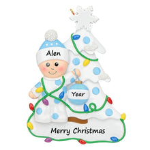 Load image into Gallery viewer, Personalized Baby&#39;s First Christmas Ornament Christmas Tree Baby Blue/Pink
