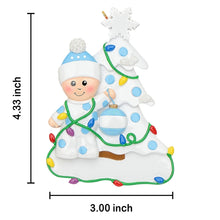 Load image into Gallery viewer, Personalized Baby&#39;s First Christmas Ornament Christmas Tree Baby Blue/Pink
