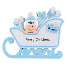 Load image into Gallery viewer, Personalized Baby&#39;s First Christmas Ornament Baby Pram Blue/Pink
