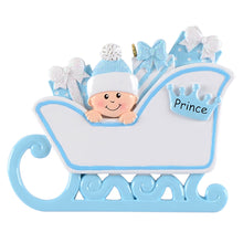 Load image into Gallery viewer, Personalized Gift for Baby&#39;s First Christmas Baby Pram Blue/Pink
