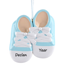 Load image into Gallery viewer, Personalized Baby&#39;s 1st Christmas Gift Ornament Baby Shoes Girl/Boy
