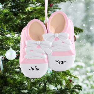 Personalized Baby's 1st Christmas Gift Ornament Baby Shoes Girl/Boy