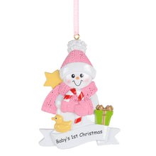 Load image into Gallery viewer, Personalized Christmas Ornament 2024 Baby&#39;s 1st Christmas Girl
