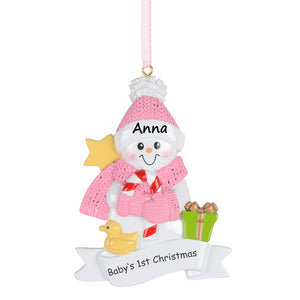 Personalized Christmas Ornament 2024 Baby's 1st Christmas Girl