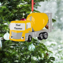 Load image into Gallery viewer, Personalized Construction Cement Truck Ornament Christmas Keepsake for Kids
