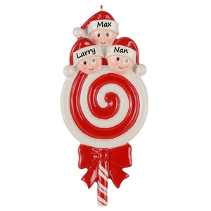 Personalized Christmas Gift Decoration Ornament Lollipop Family 3