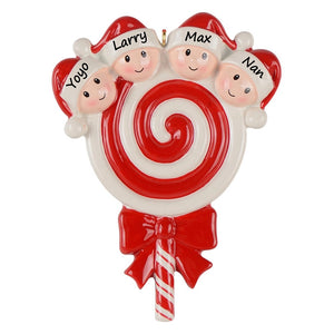 Personalized Christmas Ornament Lollipop Family 4