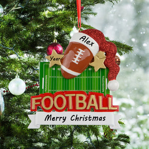 Custom Mr. Football Christmas Tree Ornament Personalized Sports Gift