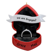Load image into Gallery viewer, Personalized Christmas Gift Engaged Ring Ornament for New Couple
