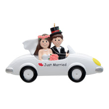 Load image into Gallery viewer, Personalized Christmas Wedding Ornament Just Married Couple
