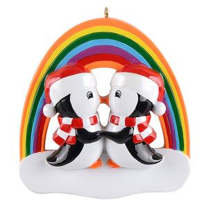 Personalized Gift for Christmas LGBT Penguin Love Couple Ornament