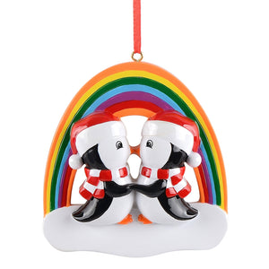 Personalized Gift for Christmas LGBT Penguin Love Couple Ornament