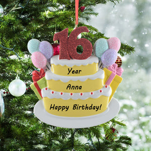 Customize 16th Birthday Christmas Ornament Personalized Ornament