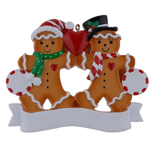 Customize Christmas Gift Holiday Decor Ornament Gingerbread Family