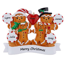 Load image into Gallery viewer, Customize Gift Christmas Ornament Family 4 Gingerbread
