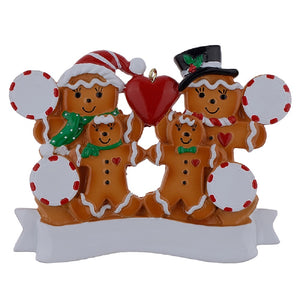 Personalized Christmas Ornament Gingerbread Family