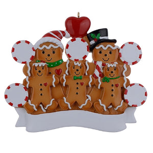 Personalized Christmas Ornament Gingerbread Family
