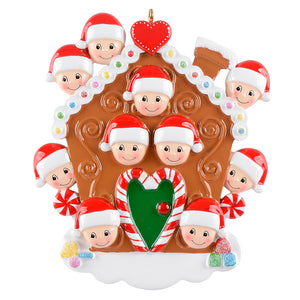 Personalized Christmas Ornament Gingerbread House Family 10