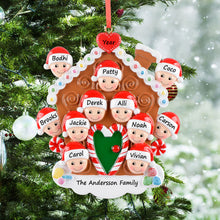Load image into Gallery viewer, Personalized Christmas Ornament Gingerbread House Family 11
