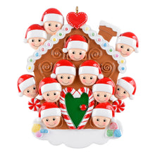 Load image into Gallery viewer, Personalized Christmas Ornament Gingerbread House Family
